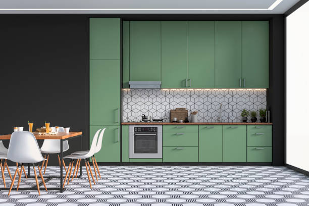 Green cabinets | Thornton Flooring